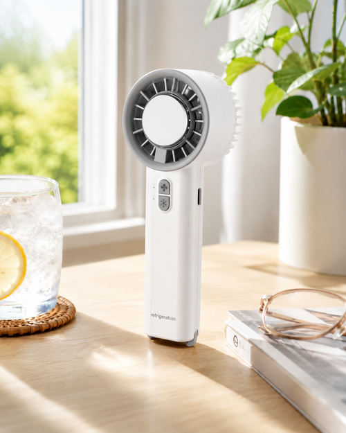 TINSOL Ice-cooling high-speed handheld fan 5200mAh portable mini fan, suitable for travel, camping, and outdoors