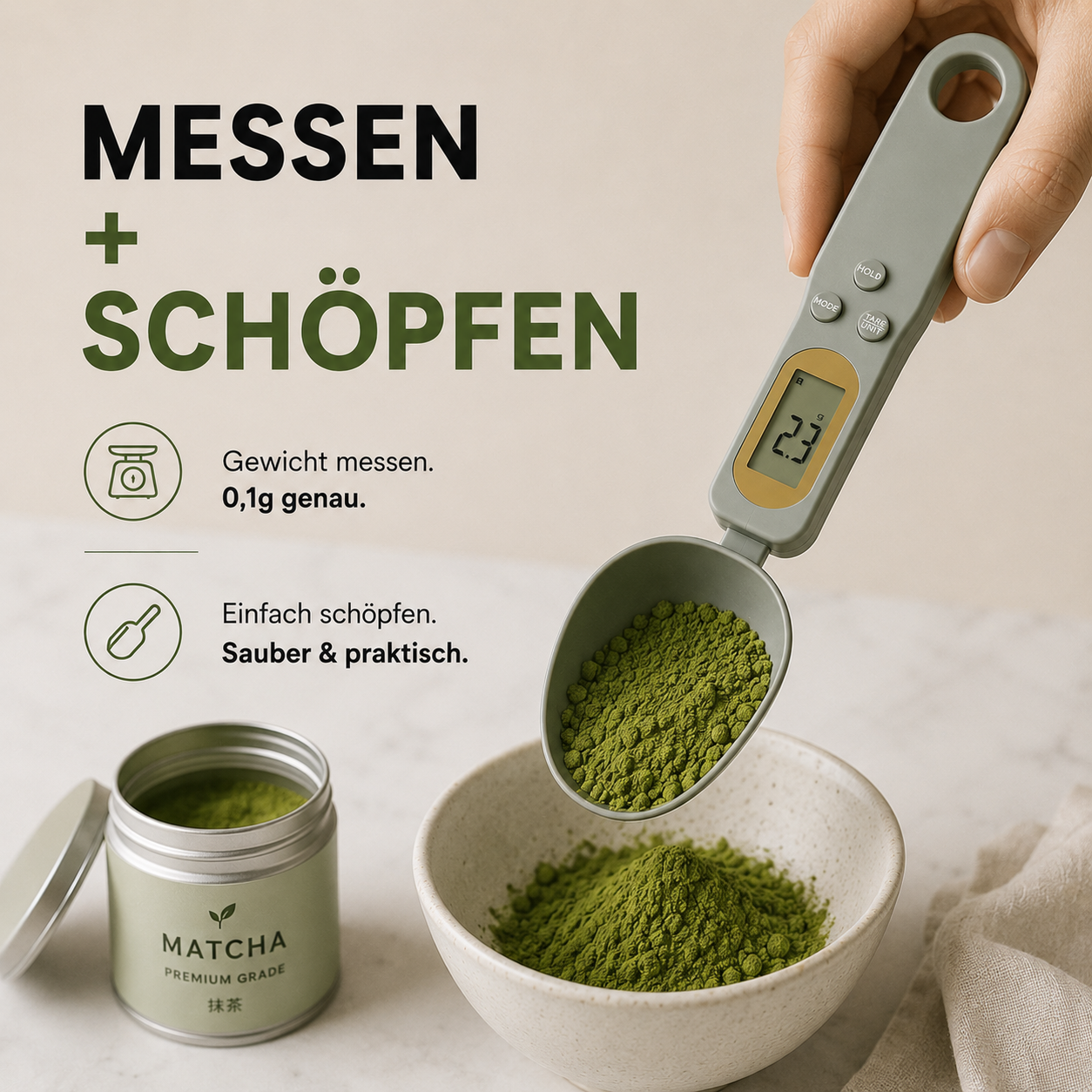 Mini Löffelwaage - Präzise Messung leicht gemacht!