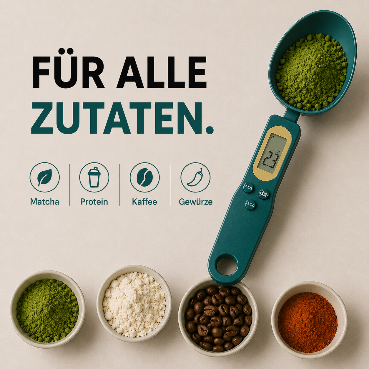 Mini Löffelwaage - Präzise Messung leicht gemacht!