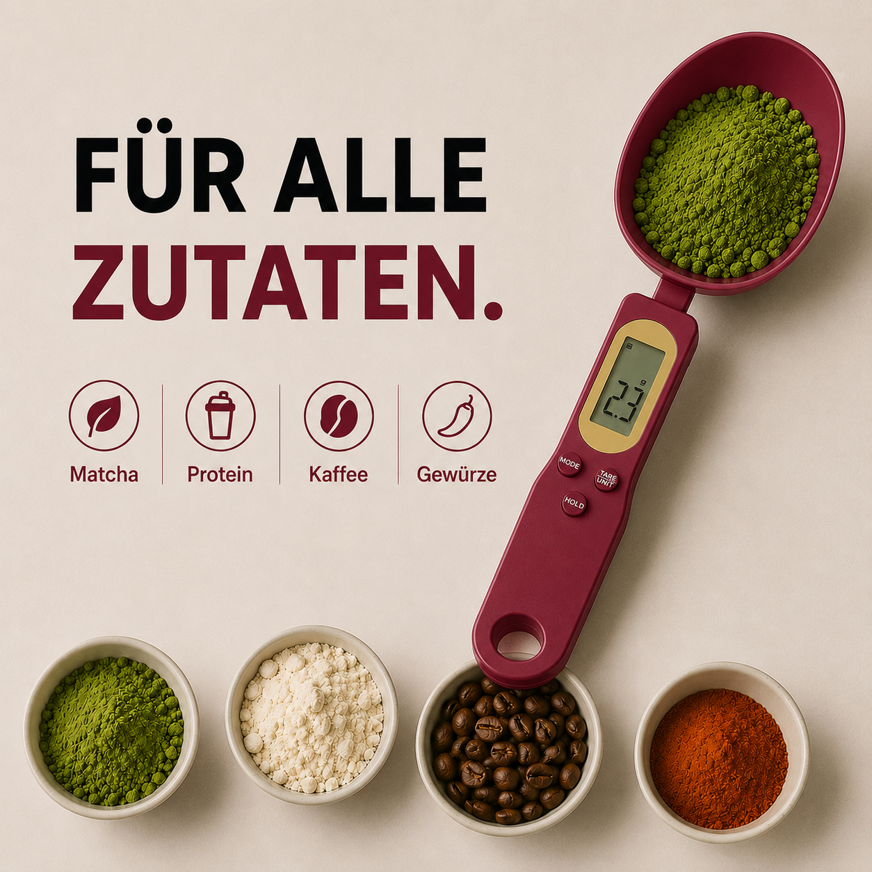 Mini Löffelwaage - Präzise Messung leicht gemacht!