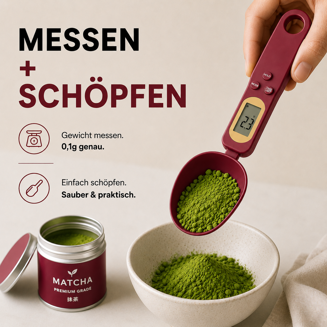 Mini Löffelwaage - Präzise Messung leicht gemacht!