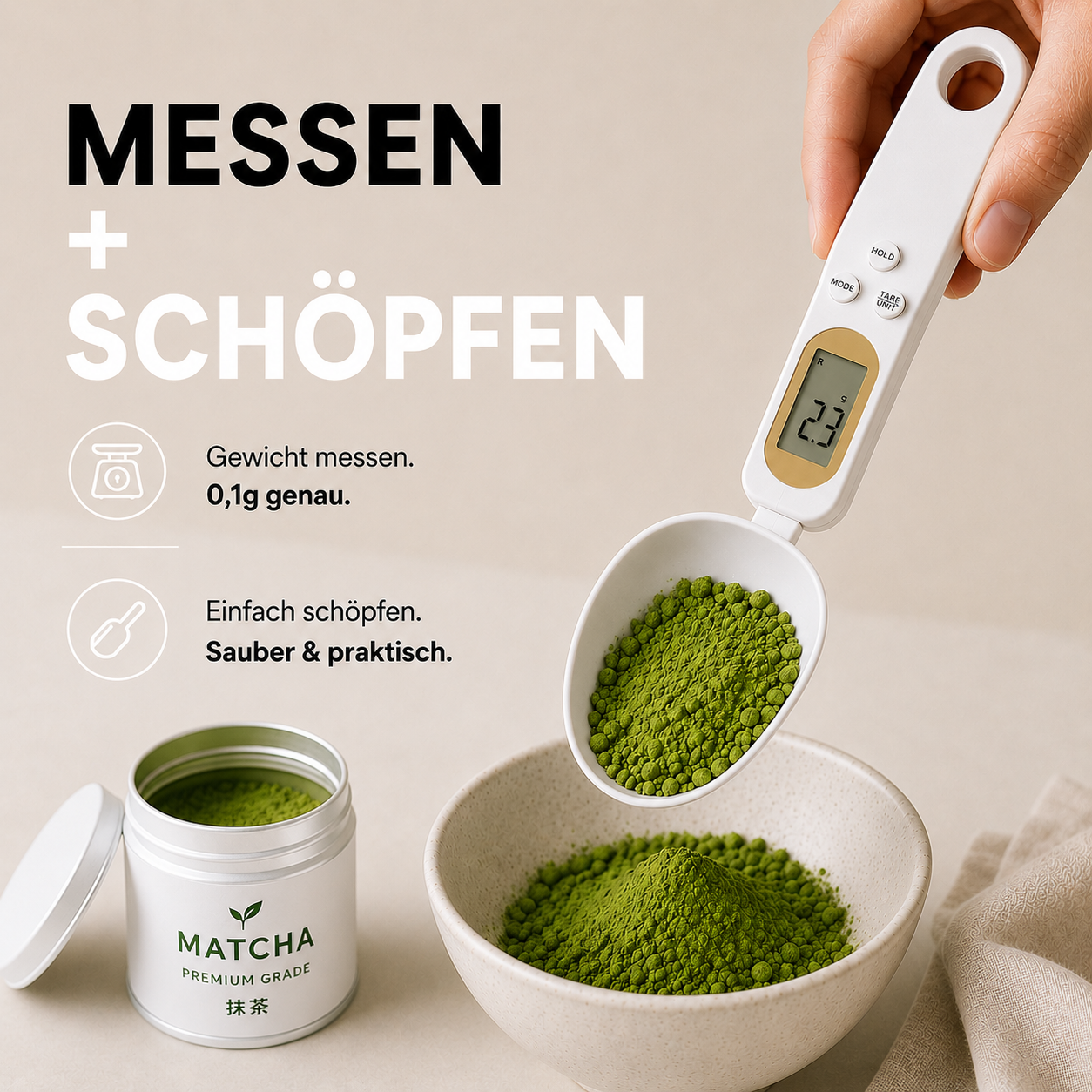 Mini Löffelwaage - Präzise Messung leicht gemacht!